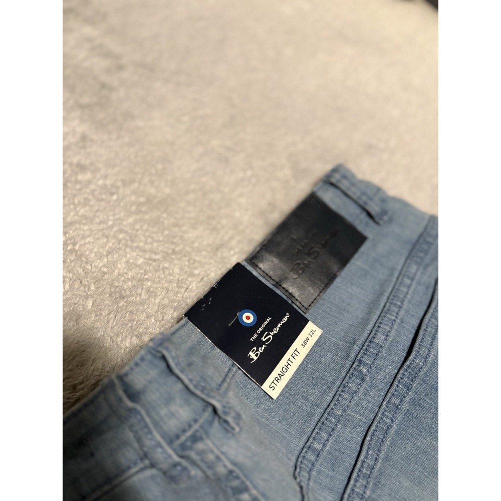 New Ben Sherman Men's Light Wash Straight Blue Denim Jeans Size 38x32 Pants - Picture 9 of 9
